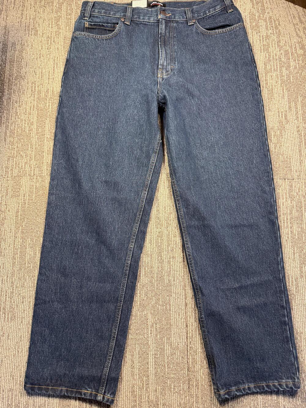 Kirkland Signature Jeans Mens 36x30 Blue Medium Wash Straight Leg Denim Pants